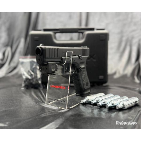 Pack Laser Glock 17 gen5 calibre 43 Pack pr�t a tirer (Munitions caoutchouc X50 + capsule CO2 + lase