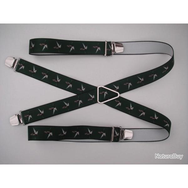 Bretelles fantaisies � motifs canards colvert.