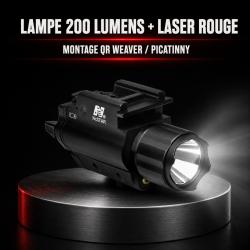 Lampe 200L et laser rouge - Montage QR