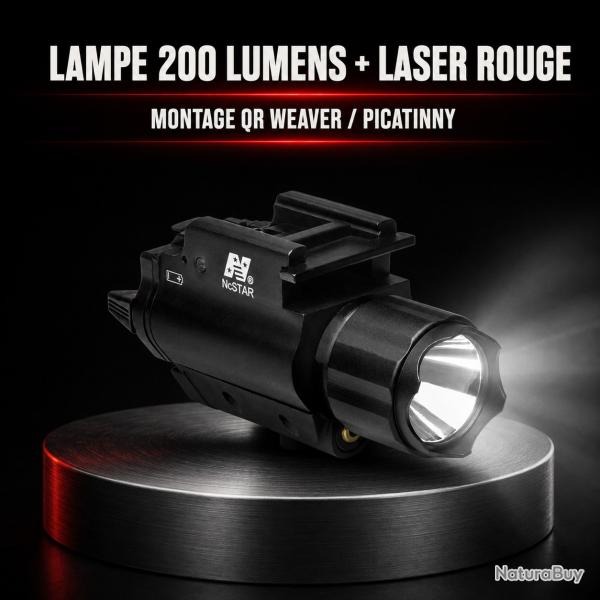 Lampe 200L et laser rouge - Montage QR