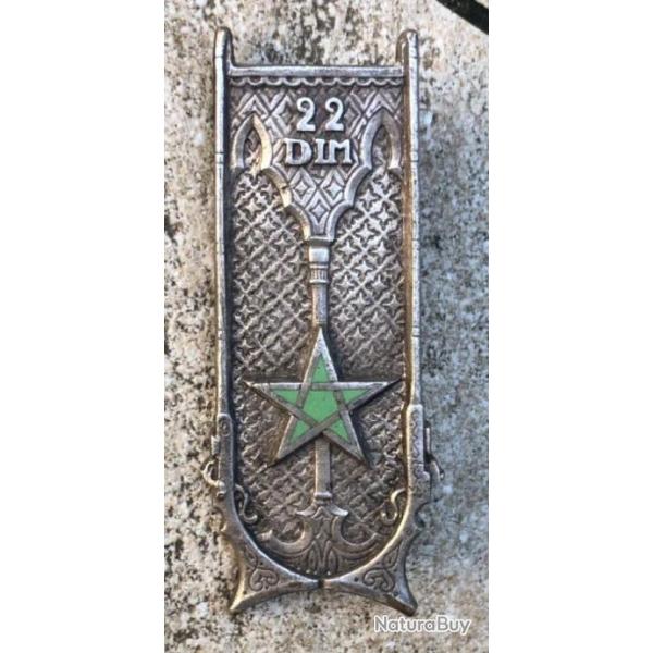 22� Division d'Infanterie Marocaine, dos embouti, 2 anneaux