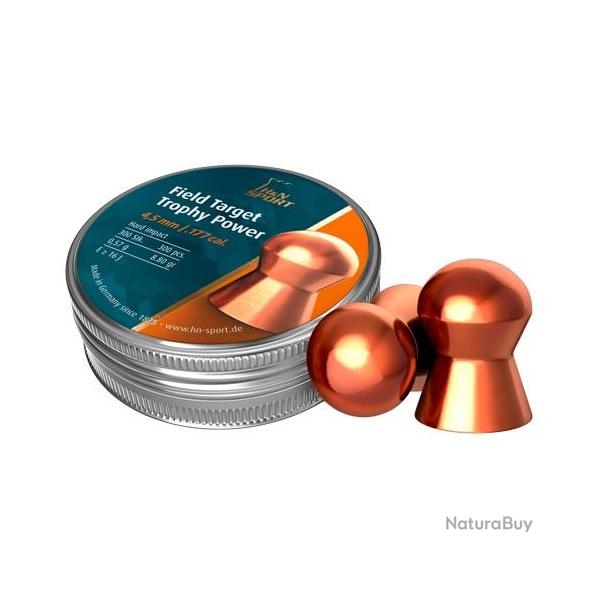 Plombs H&N CAL.4.5MM PLOMB FIELD TARGET TROPHY POWER 0.57G 8.80GR PAR 1500 (5 boites de 300)