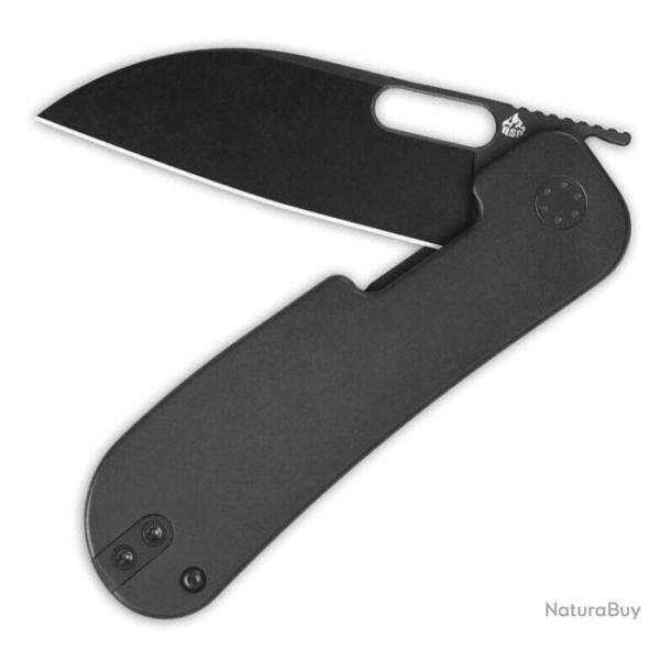 Couteau QSP Variant PE Black Manche Titane Lame Acier 14C28N BLK Sheepsfoot IKBS Linerlock QS154F