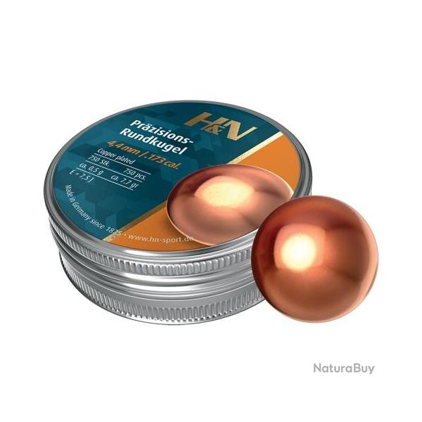 PLOMBS H&N CAL.4.4MM PRAZISIONS RUNDKUGEL 0.5g 7.7gr PAR 3000 (4 boites de 750)