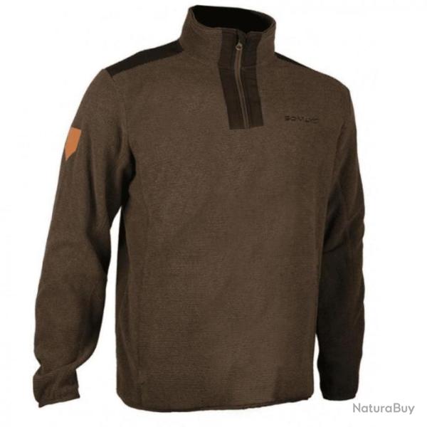 PULL SOMLYS COL MONTANT ZIPPE CAMEL NEUF REF 152