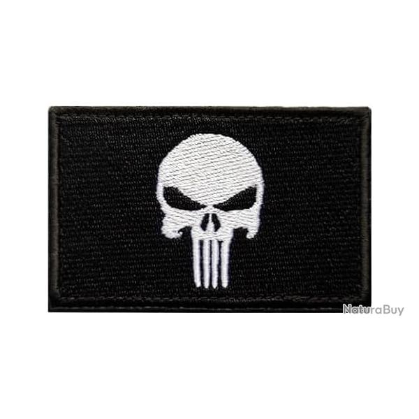 Patch/Ecusson - Punisher - Noir/blanc - velcro - Livraison gratuite