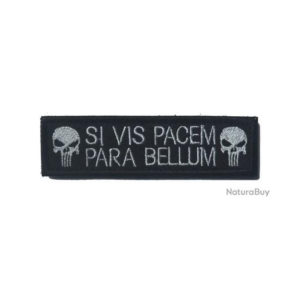 Patch - Punisher - SI VIS PACEM PARA BELLUM - Blanc - velcro - Livraison gratuite