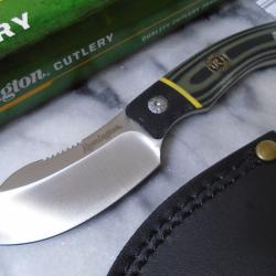 R15637 Couteau Remington Caping Hunter Lame Acier D2 Manche G10 Etui Cuir