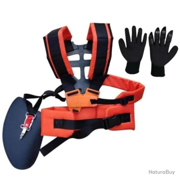 Harnais a Double Sangle Epaule Ajustable Tondeuse D�broussailleuse Orange