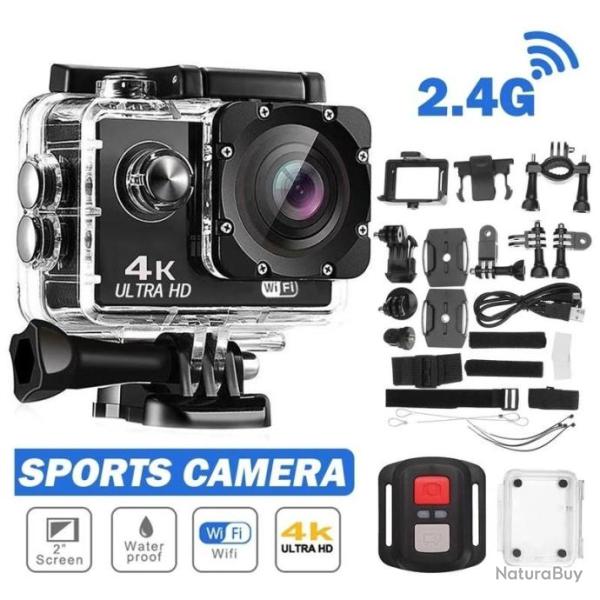 Cam�ra de Sport Vid�o Ultra HD 1080p Lcd Etanche Sous Marine 30M Grand Angle 140�