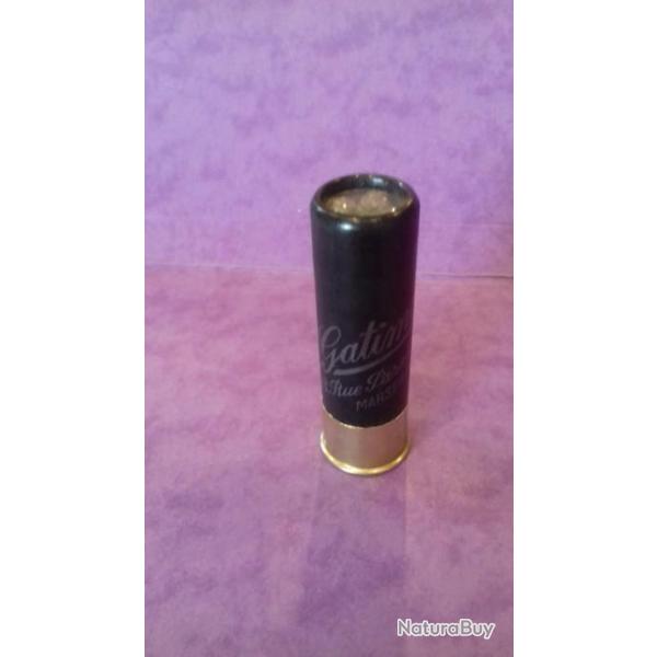 CARTOUCHE ANCIENNE D ARMURERIE  "P. Gatimel a Marseille noire" CAL.16 CHEVROTINES NON RECHARGEE