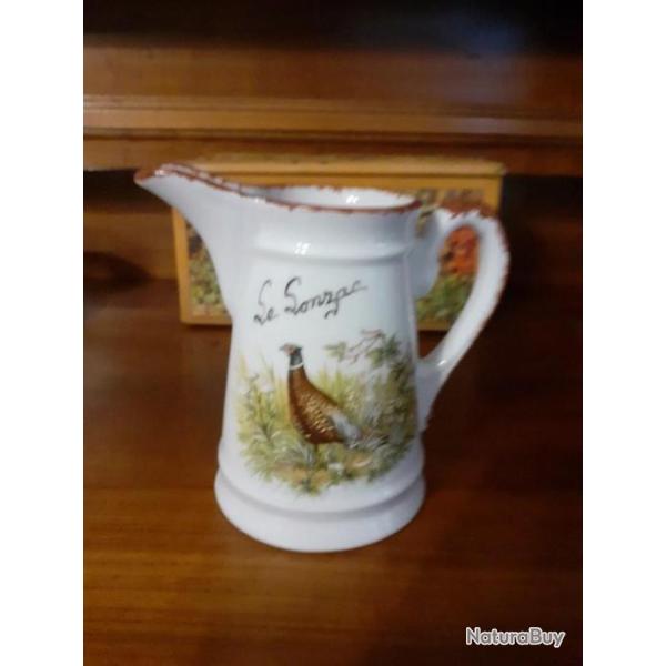 Pichet apilco motif faisan