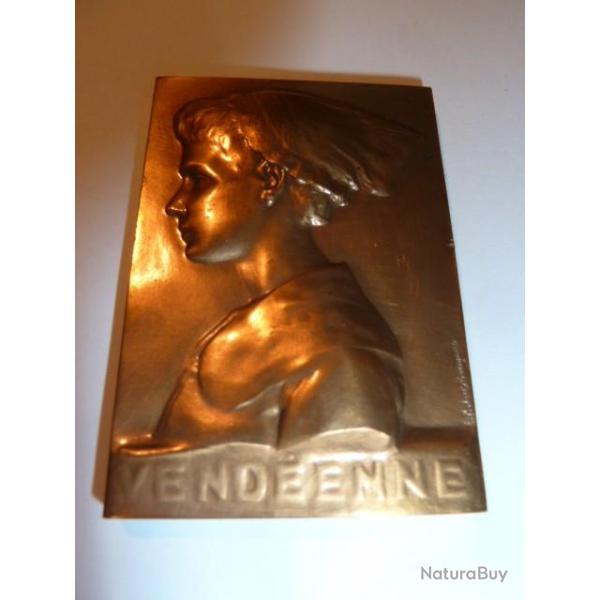 plaquette en bronze dor�