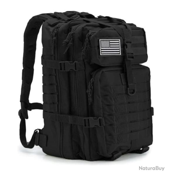 Sac  Dos 45L Militaire Tactique Grande Capacit Molle Chasse Pche Trekking Randonne Escalade Noir