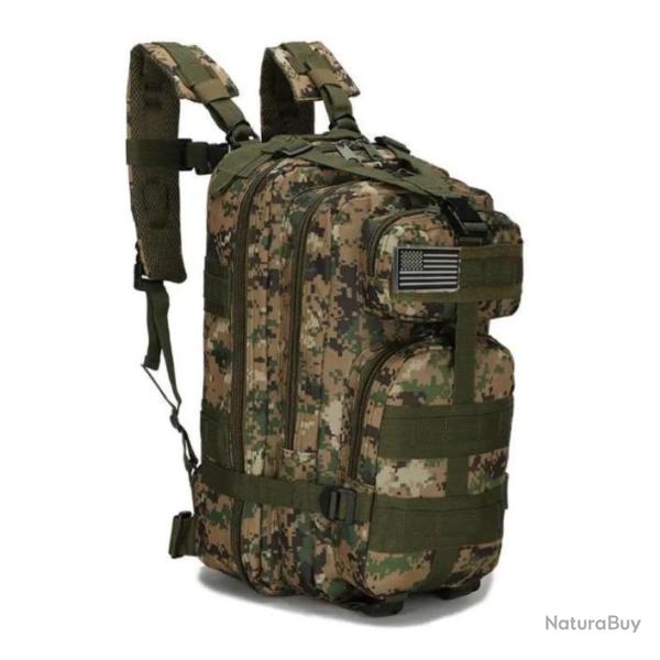 Sac � dos militaire p�che ou chasse 30 litres couleurs aux choix. B