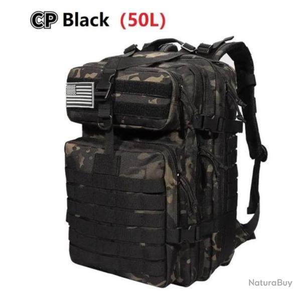 Sac � dos militaire p�che ou chasse 50 litres couleurs aux choix. C