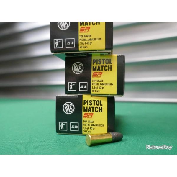 lot 3 boites soit 150 cartouches 22LR RWS PISTOL MATCH SR