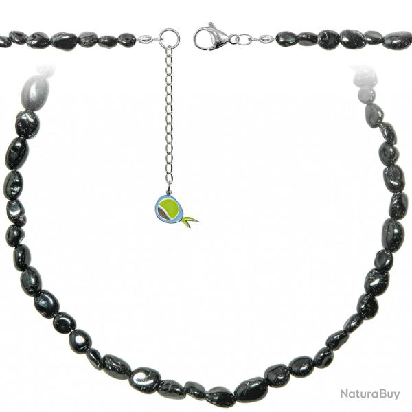Collier en tourmaline noire - Perles roul�es 5 � 8 mm - 55 cm