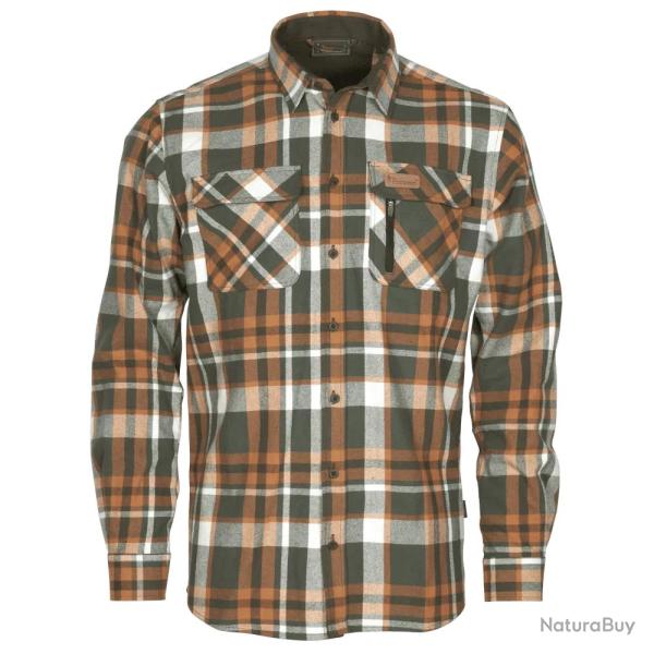 Chemise en Flanelle Vert Orange Brute de Lappland Pinewood