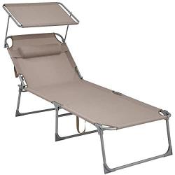 Chaise longue bain de soleil transat grand mod&egrave;le 71 x 200 x 38 cm charge 150 kg appui-t&ecirc;te dossier
