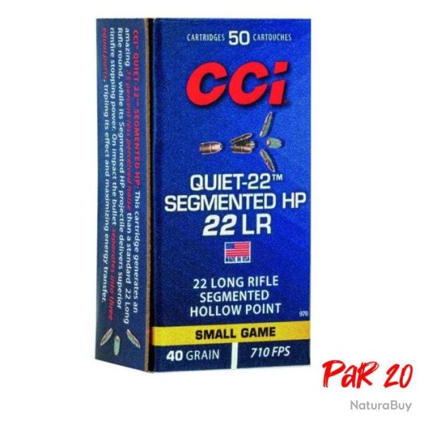 Balles CCI  Quiet-22 Segmented Hollow Point - Cal. 22LR - Boite de 50 - 22LR / Par 10 / 40