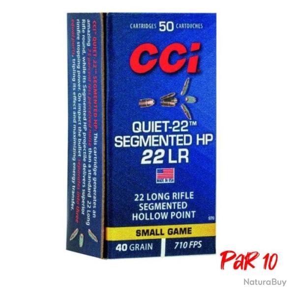 Balles CCI  Quiet-22 Segmented Hollow Point - Cal. 22LR - Boite de 50 - 22LR / Par 20 / 40