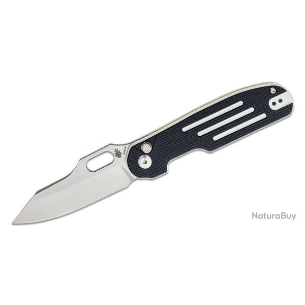 KI4562A2 Couteau Kizer Cutlery Cormorant Black/White Lame Acier S35VN Manche G10 Button Lock IKBS