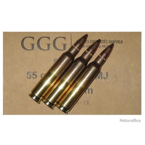 Cartouches GGG Cal : 223 Rem 55gr FMJ x50