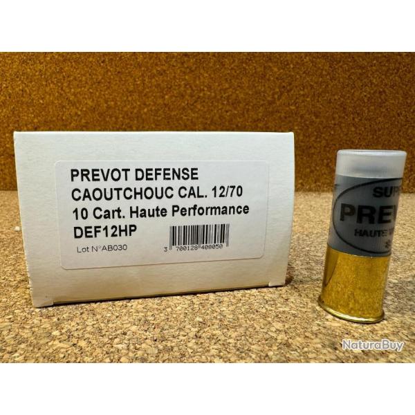 10 Cartouches Prevot D�fense Caoutchouc Haute Performance - Calibre 12/70