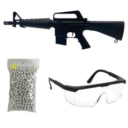 Pack airsoft Fusil M16 / Mod&egrave;le &agrave; Ressort / Plastique ABS / Livr&eacute; avec Accessoires