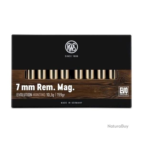 RWS Cal.7mm Rem. Mag. EVO 10.3g 159 gr boite de 20 munitions