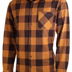 Chemise Somlys &agrave; carreaux 100 coton Orange