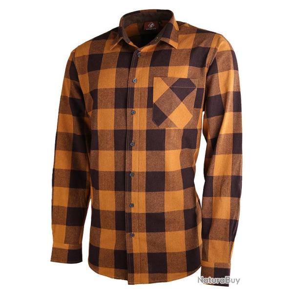 Chemise Somlys � carreaux 100 coton Orange