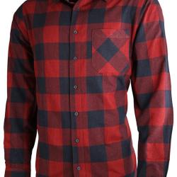 Chemise Somlys &agrave; carreaux 100 coton Rouge