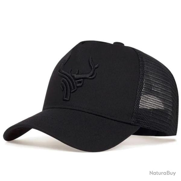 Cervid�, Cerf - Casquette, chapeau - �quipement ext�rieur - Chasse noire et logo noir