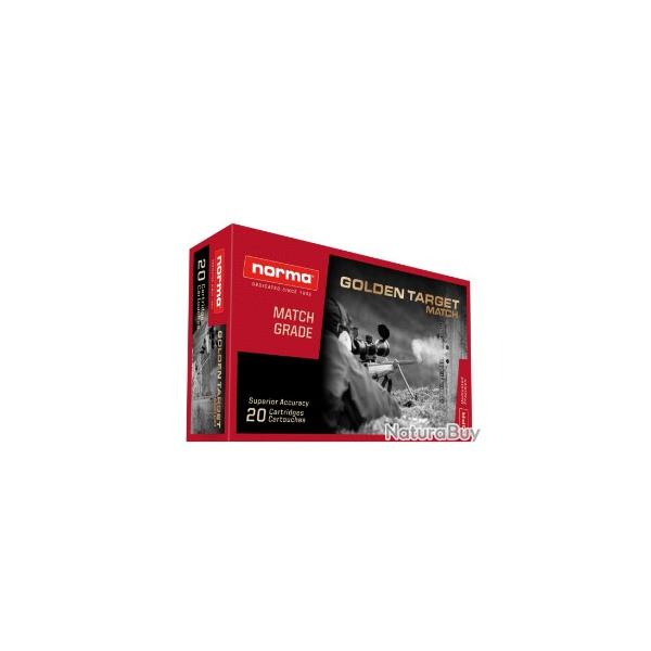 Munitions NORMA cal.6.5 creedmoor golden target hpbt 130gr 8.4g par 20