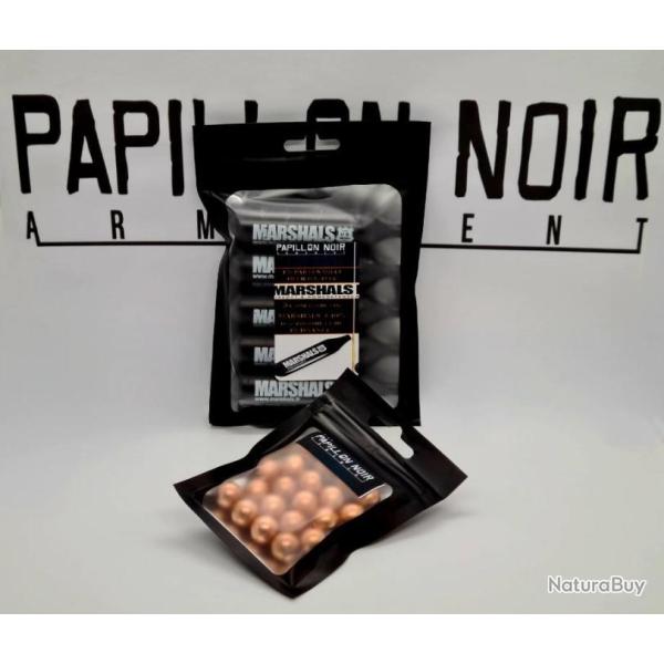 NOUVEAU! PACK PAPiLL0N N0iR Armament/ MARSHALS / 20 BILLES CAL.43 CUIVRE ET 5 CAPSULES 12G BLACKPOWE