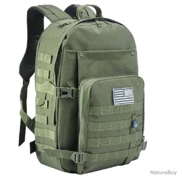 Sac  dos Style Tactique Militaire 45L avec Boussole Molle Randonne Alpinisme Trekking Chasse Vert