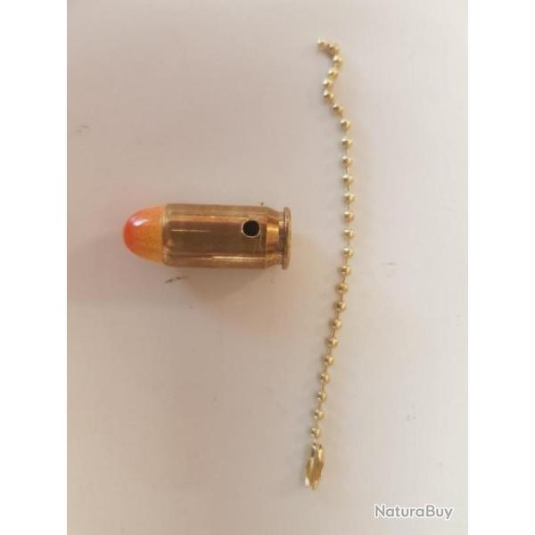 Douilles neutralis�es 45 ACP en porte-cl�s (jaune-orange)