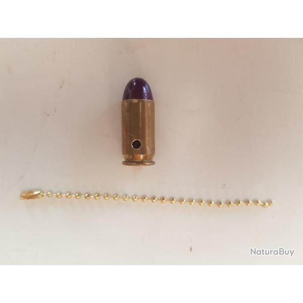 Douilles neutralis�es 45 ACP en porte-cl�s (violet fonc�)