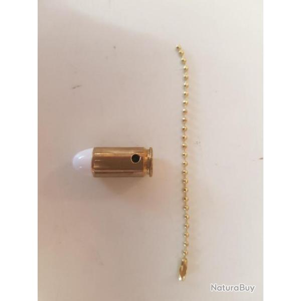 Douilles neutralis�es 45 ACP en porte-cl�s (blanc)