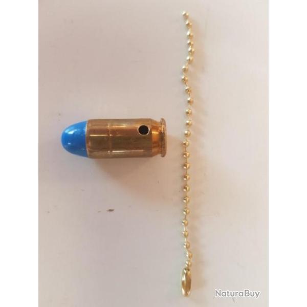 Douilles neutralis�es 45 ACP en porte-cl�s (bleu)