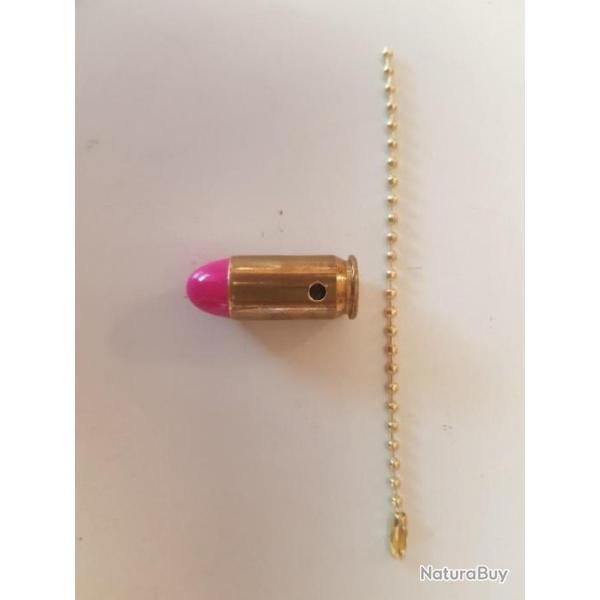 Douilles neutralis�es 45 ACP en porte-cl�s (rose)