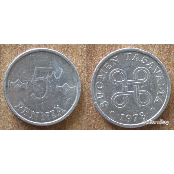 Finlande 5 Pennia 1978 Piece Europe Penny