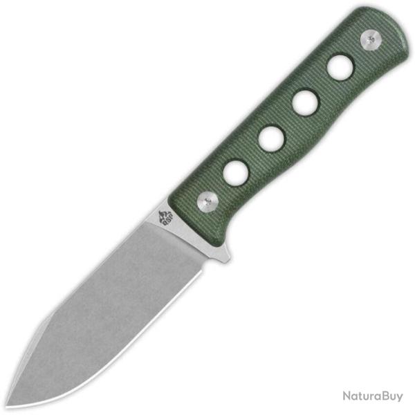 Couteau QSP Canary Fixed Blade Green Lame Acier Cr8Mo2VSi SW Manche Micarta Etui Kydex QS155C1