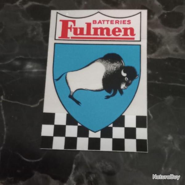 autocollant vintage "  BATTERIE FULMEN "   7.5 CM X 11 CM   tat neuf