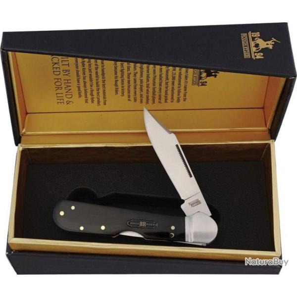 Couteau Rough Ryder Bearhead Copperhead Black Manche Bois Lame Acier 440 Lockback RR2563