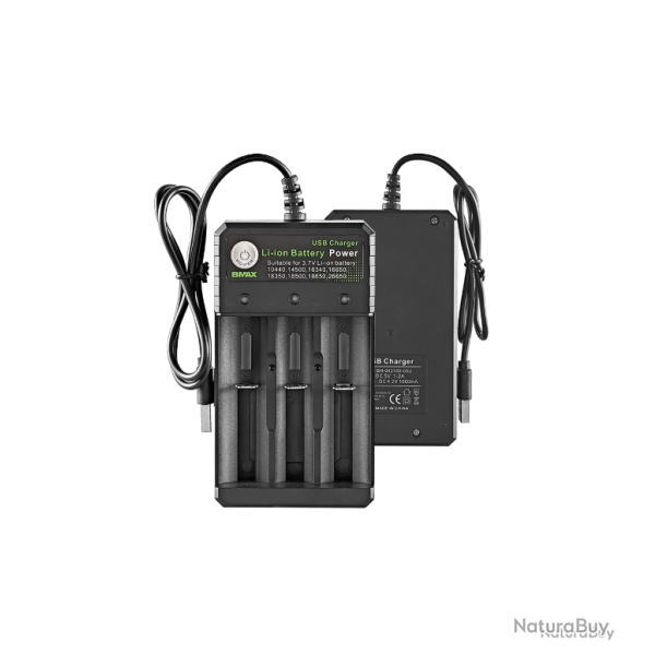 Chargeur de piles rechargeables 18650 - 3.7V