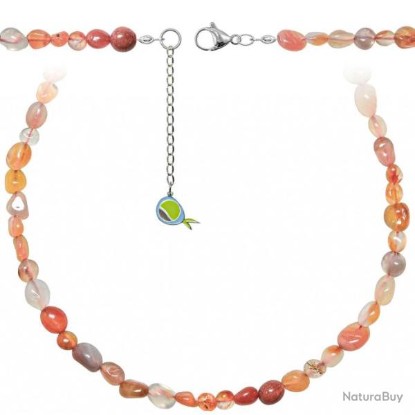 Collier en cornaline - Perles roul�es 5 � 8 mm - 55 cm