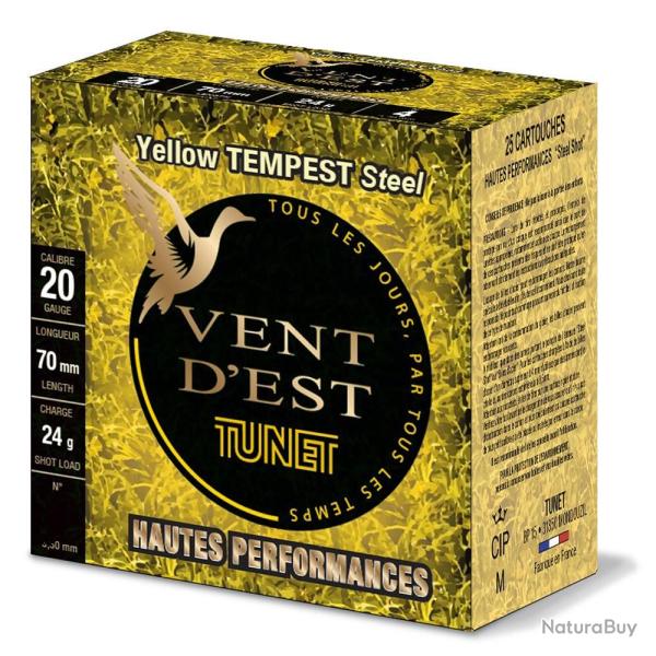 Cartouches TUNET YELLOW TEMPEST STEEL - CAL 20/70 n�7 x25